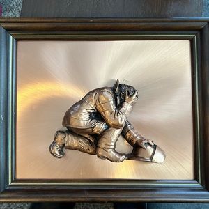 3D Framed Copper Firefighter Framed Art Work